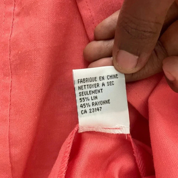 Talbots open back linen coral orange linen shacket blazer 16 - Picture 6 of 6